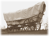 Conestoga wagons hauled goods to the Old West.