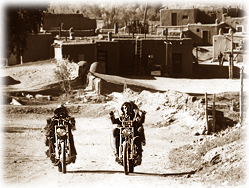 Dennis Hopper and Peter Fonda take to the road in the classic film, Easy Rider.